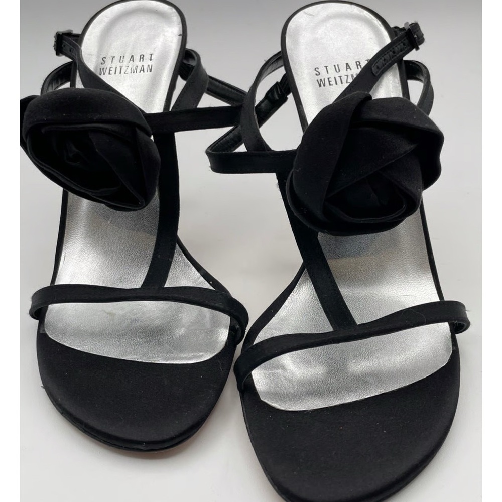 Stuart Weitzman Black Floral Heels